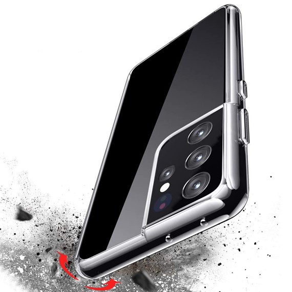 CaseUp Samsung Galaxy S21 Ultra Kılıf İnce Şeffaf Silikon Beyaz 3